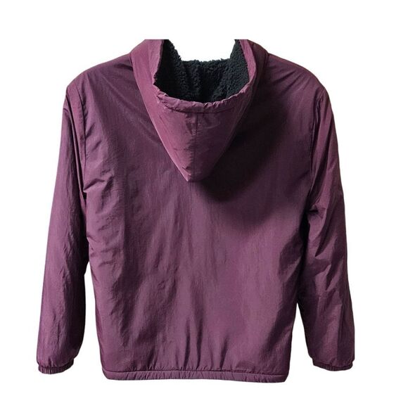 PINK VICTORIA SECRET Warm Maroon Hooded Sherpa Jacket Size M/L - Picture 11 of 16